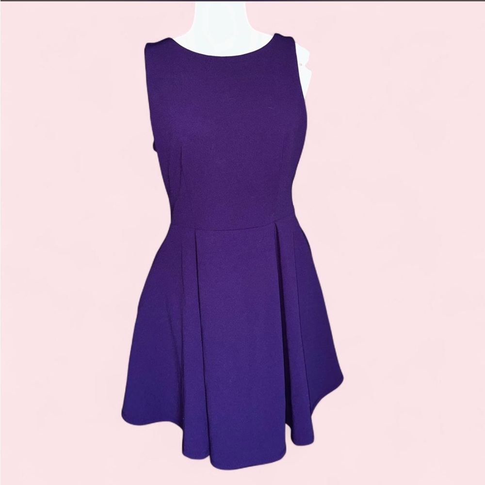 B Darlin Purple Sleeveless A-Line Dress with Pockets!